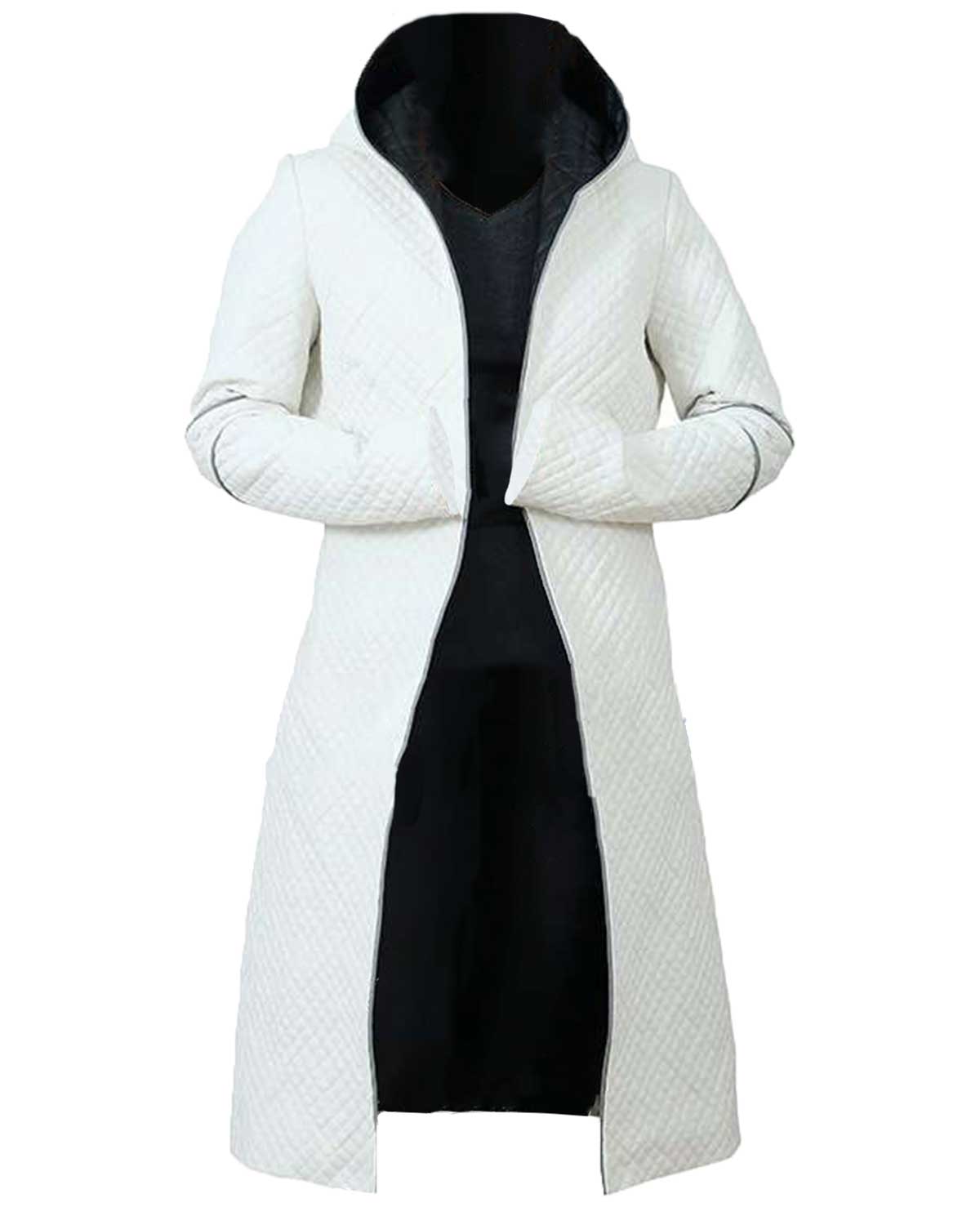 Sylvia Hoeks Blade Runner 2049 White Leather Jacket
