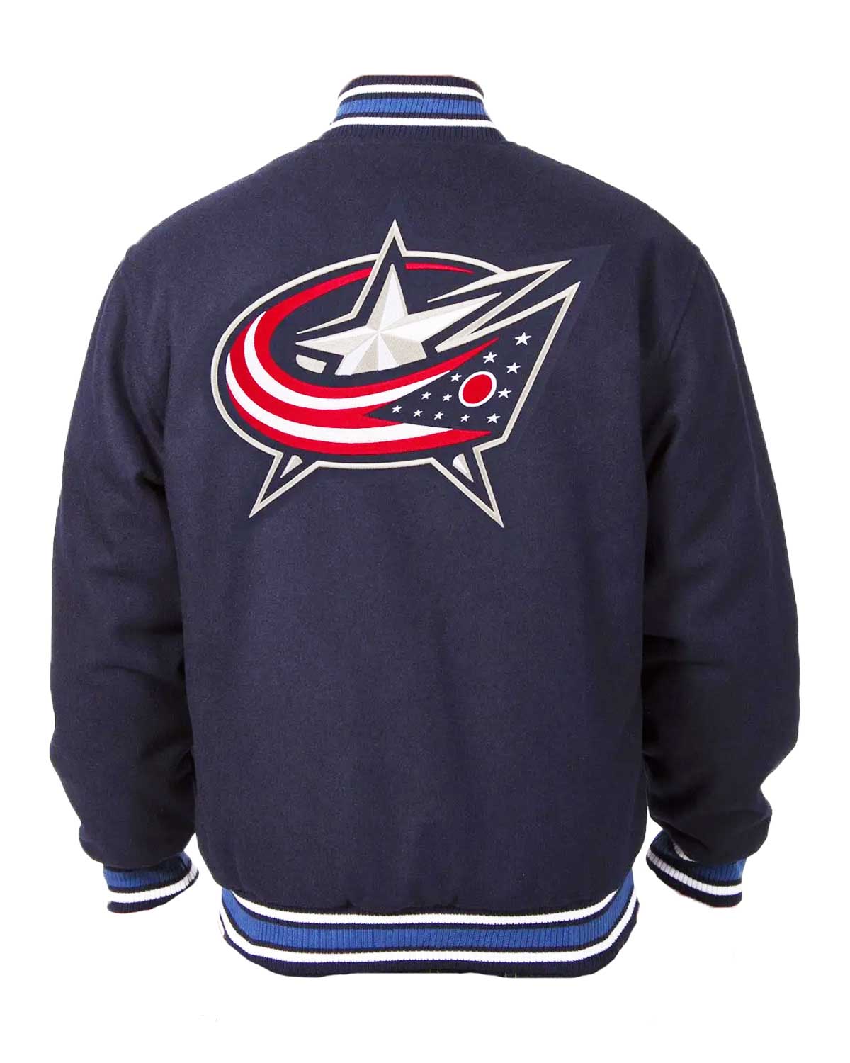Columbus Blue Jackets Bomber Navy Blue Wool Jacket