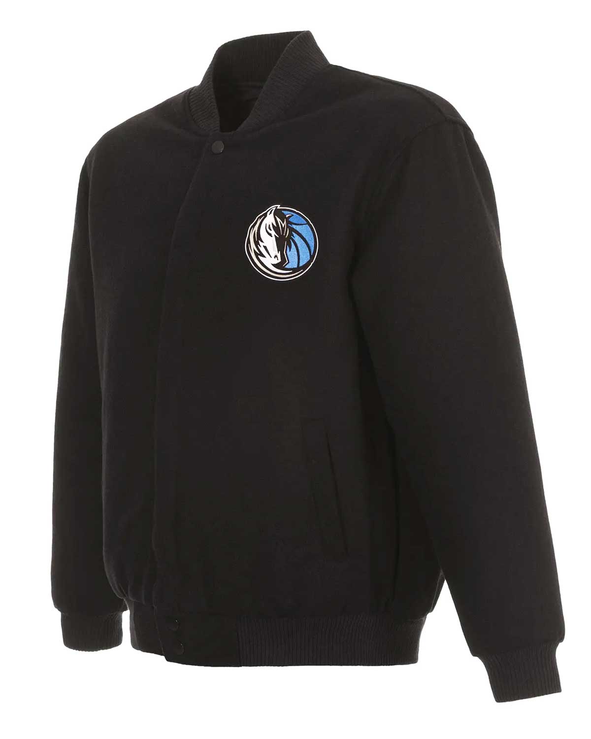 Dallas Mavericks Bomber Black Wool Jacket