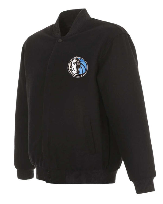 Dallas Mavericks Bomber Black Wool Jacket