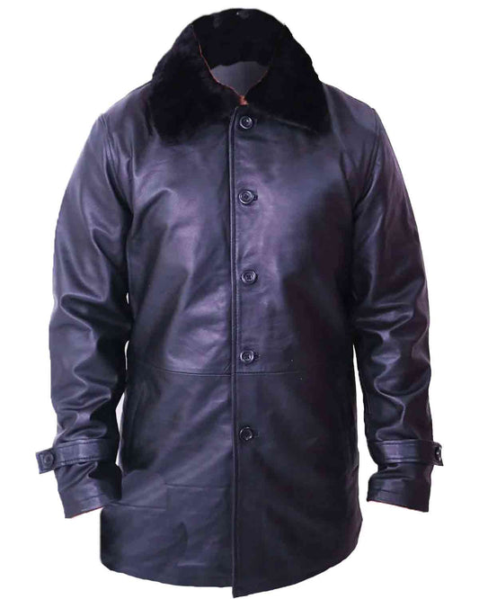 Black Fur Collar Blazer Coat