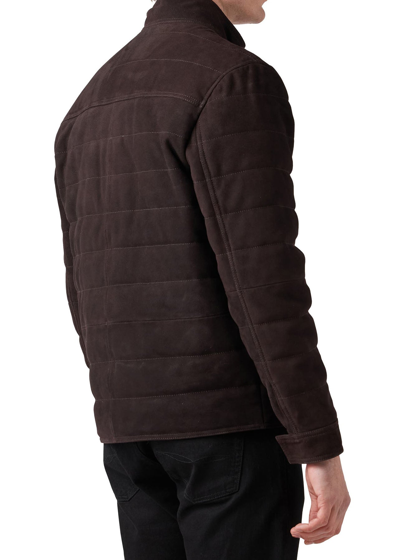 Men's Matt Brown Bomber Suede Leather Jacket