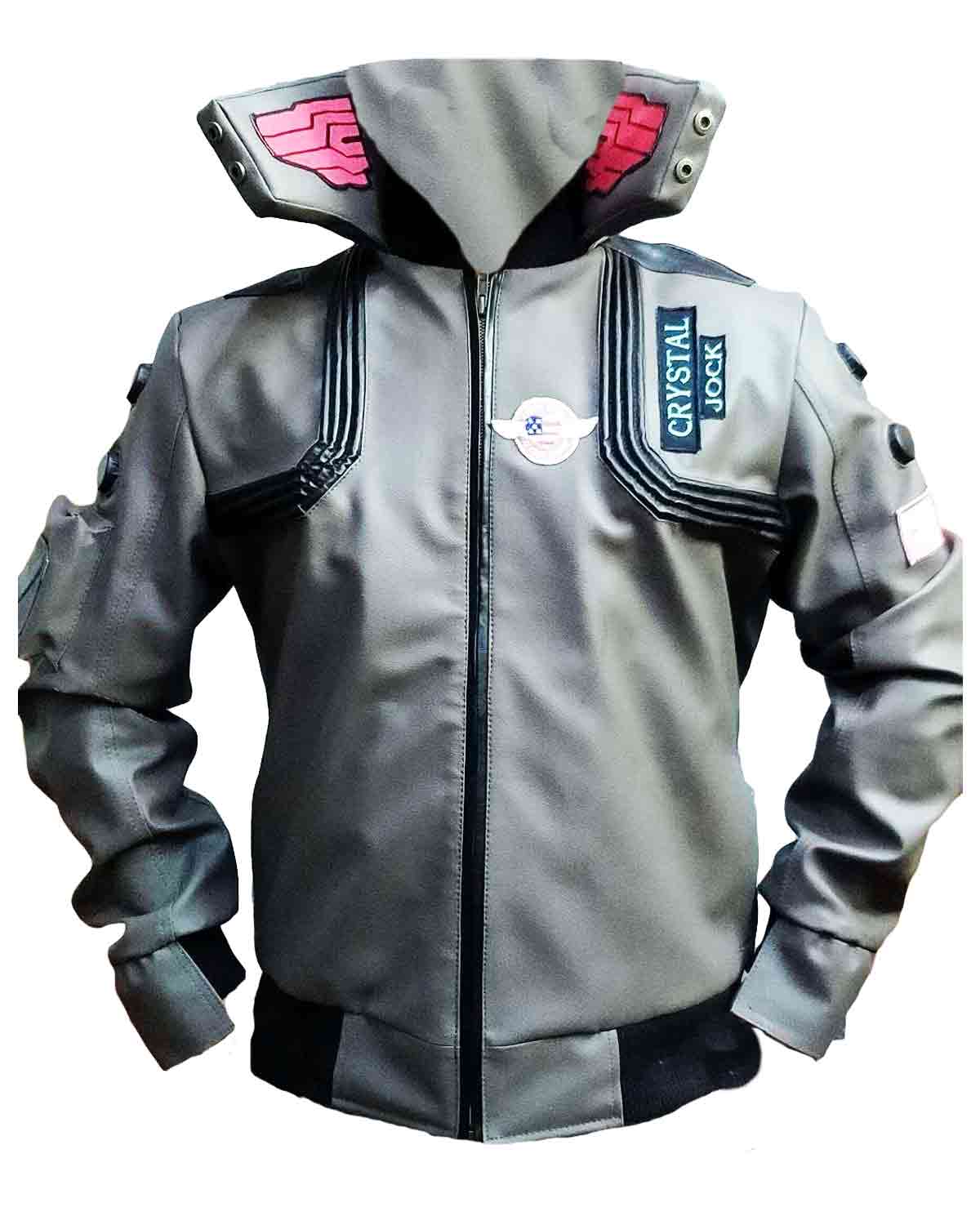 Cyberpunk 2077 Samurai Grey Bomber Leather Jacket