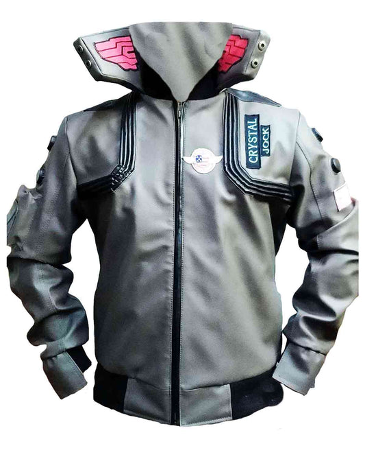 Cyberpunk 2077 Samurai Grey Bomber Leather Jacket
