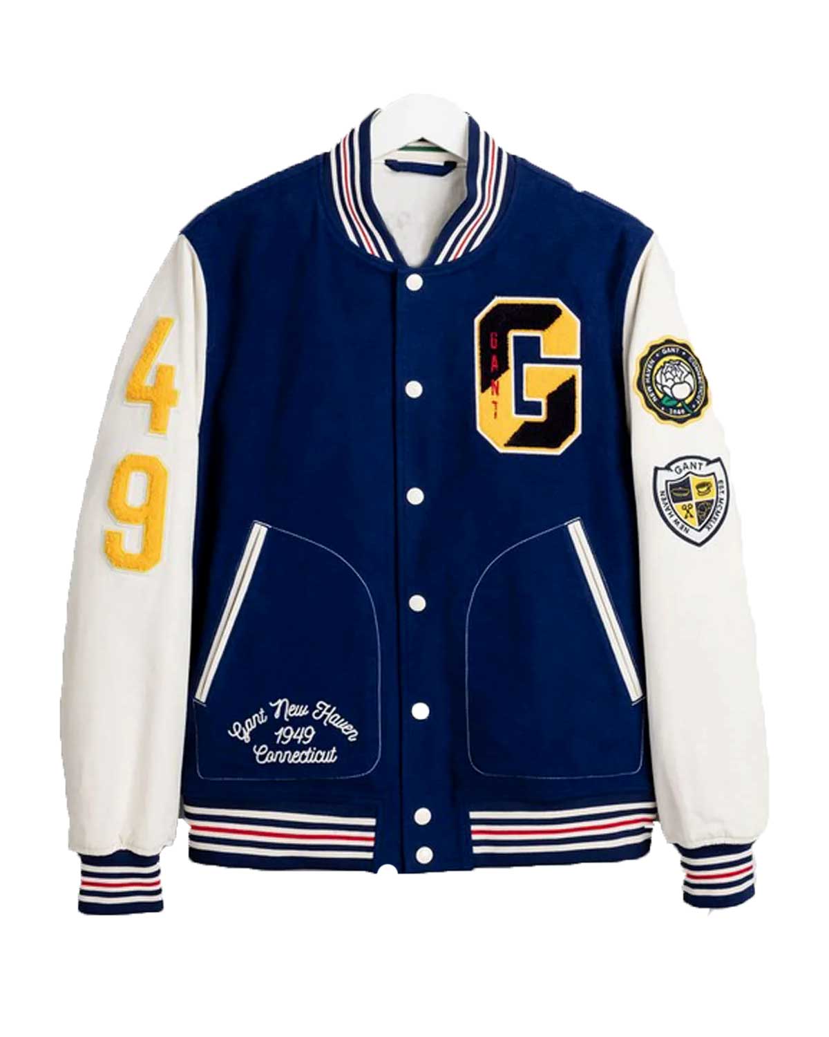 Gant The Gant Spring Blue and White Letterman Jacket