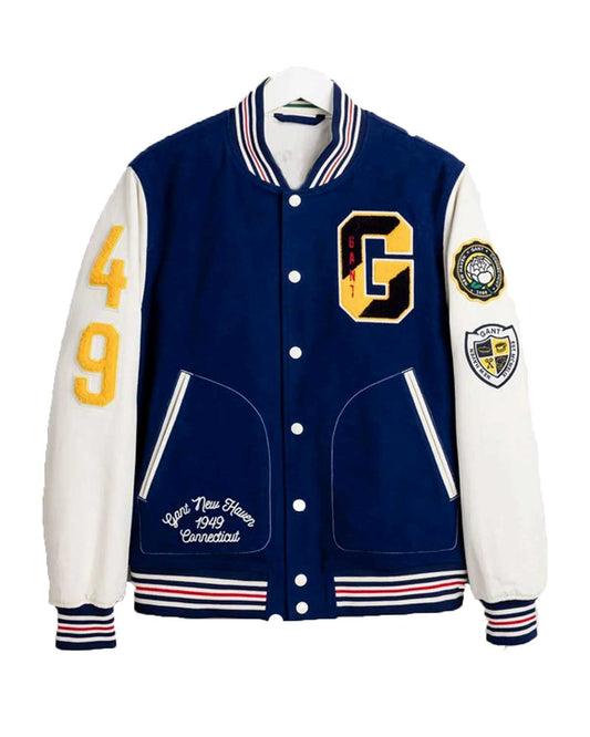 Gant The Gant Spring Blue and White Letterman Jacket