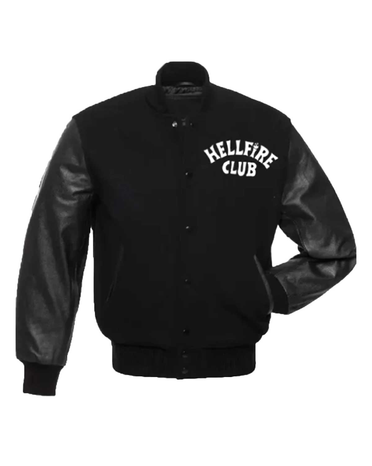 Stranger Things Hellfire Club Black Varsity Jacket