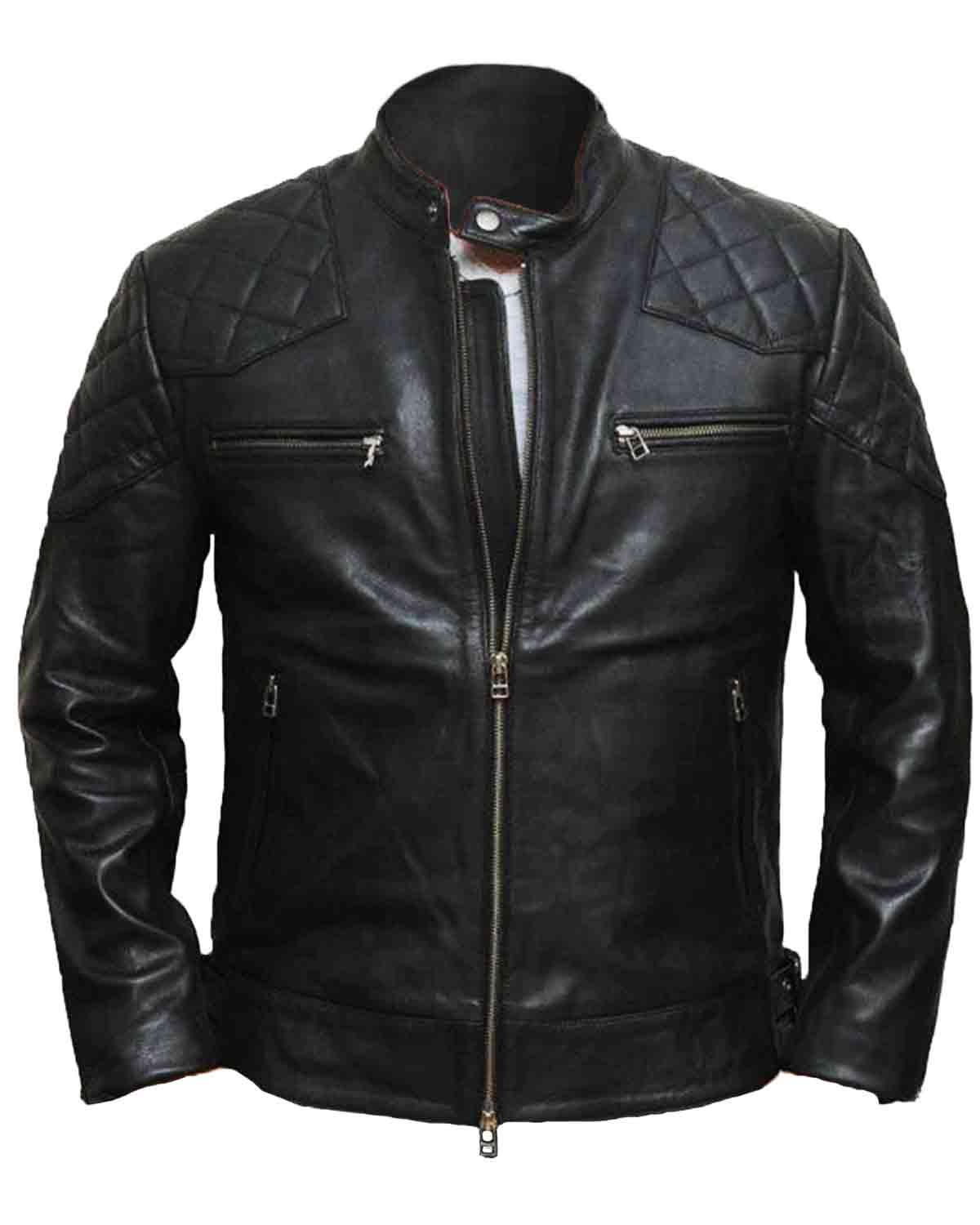 David Beckham Black Leather Jacket
