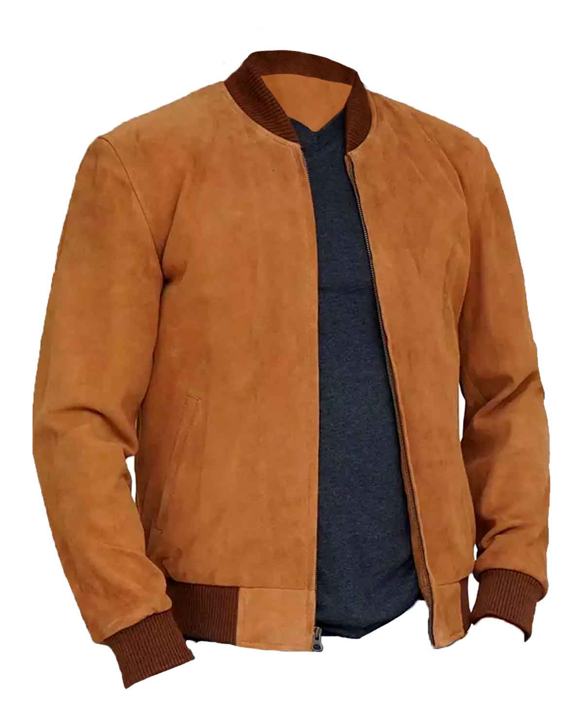 Mens Slim Fit Street Style Brown Outfit Jacket