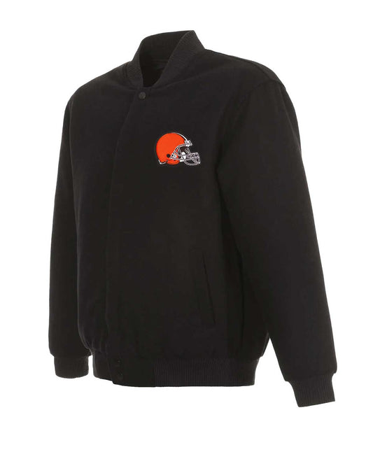 Cleveland Browns Bomber Black Wool Jacket