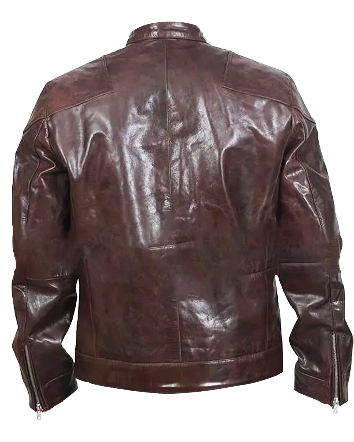 Venom Eddie Brock Distressed Brown Leather Jacket