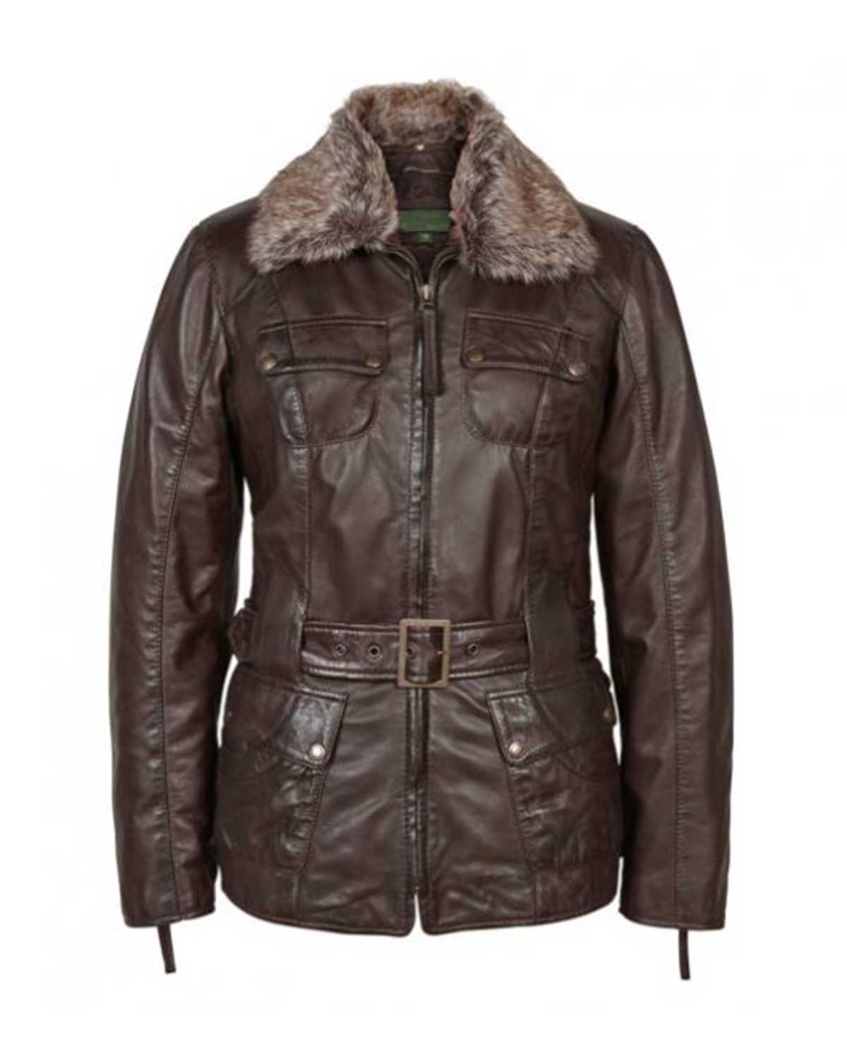 Women's Brown Stylish Leather Flying Jacket