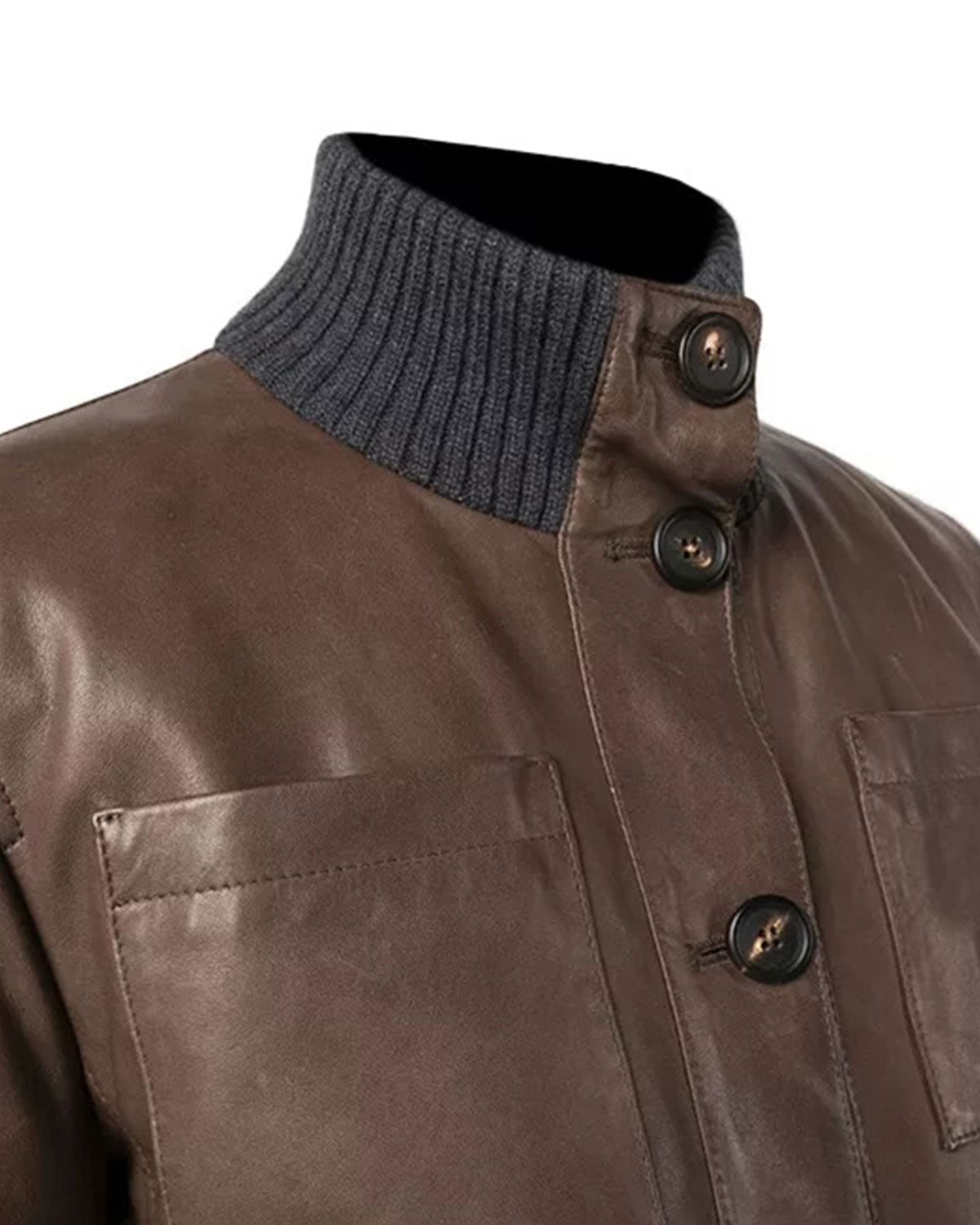 Brown Leather Bomber Jacket Women's
