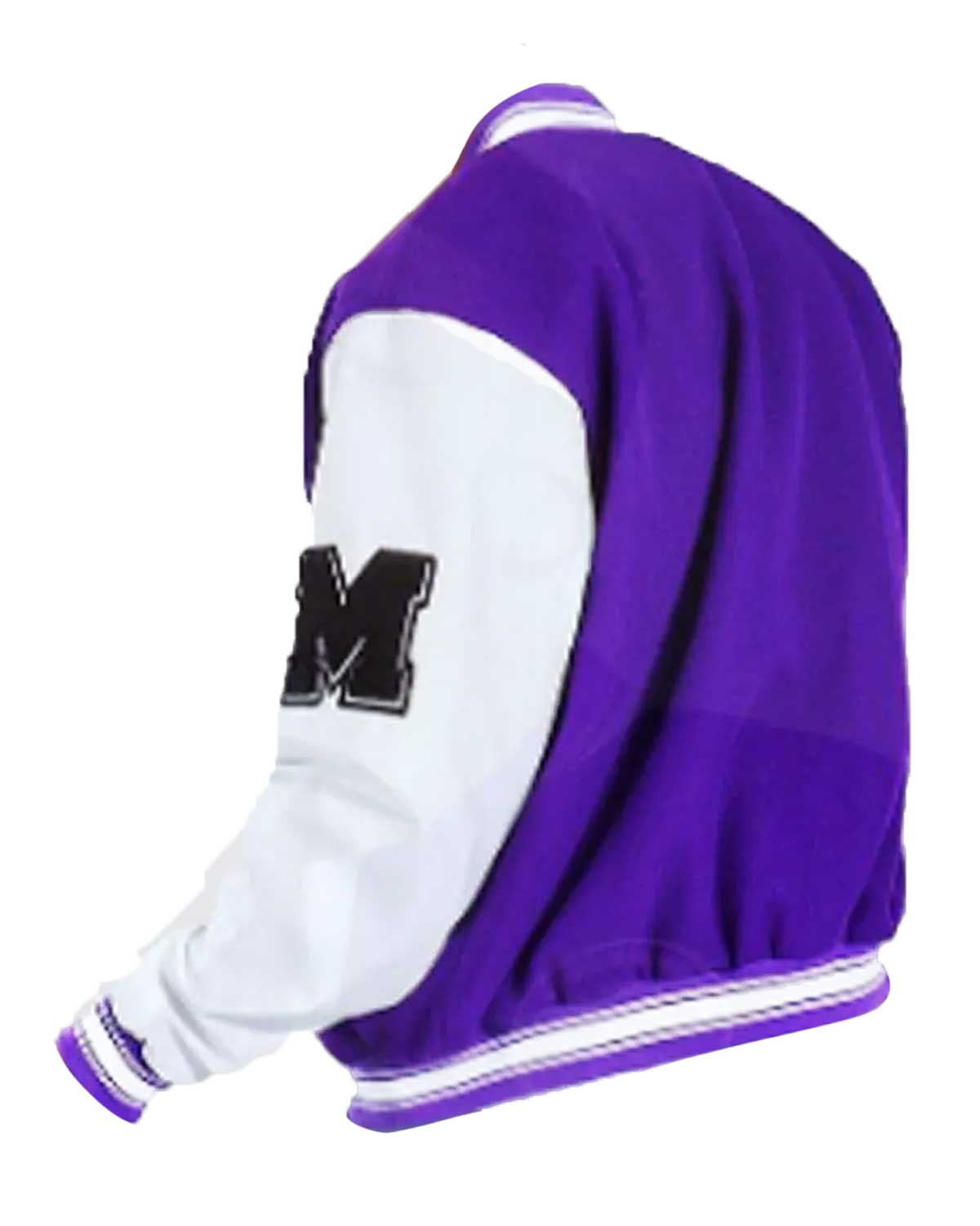 B Patch Letterman with Leather Look Sleeves