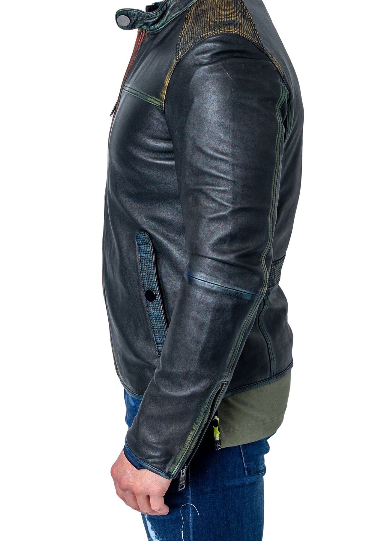 Men's Slimfit Black Biker Leather Jacket