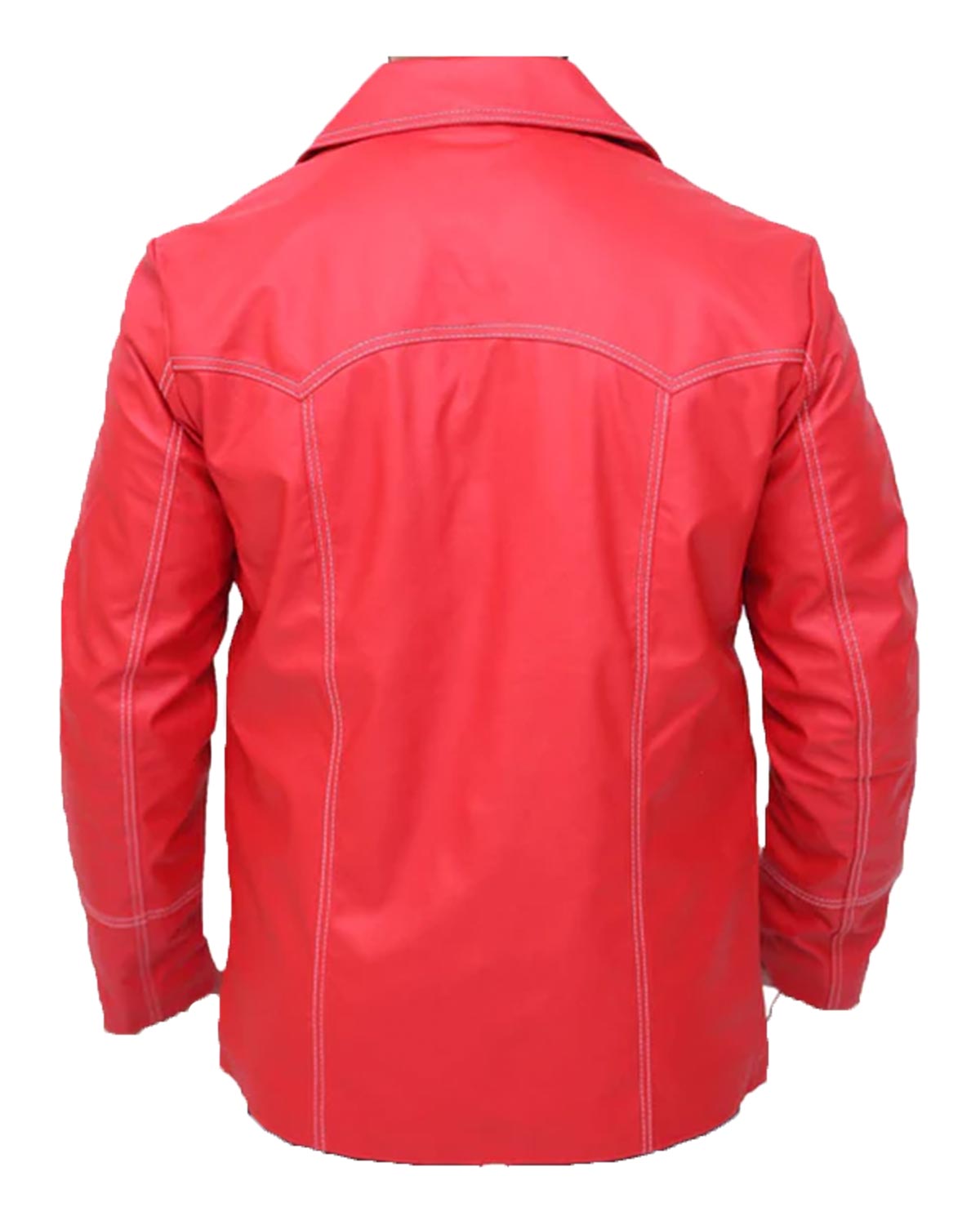 Brad Pitt Fight Club Red Leather Jacket