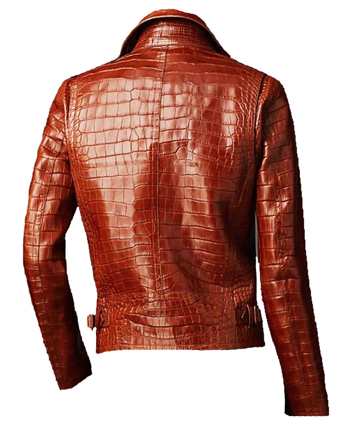 Croc Alligator Motorcycle Leather Jacket