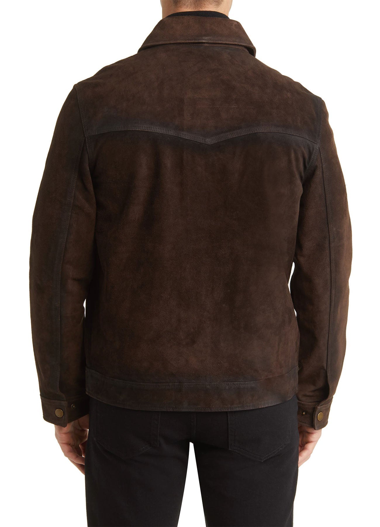 Men's Chocolate Brown Suede Leather Jacket