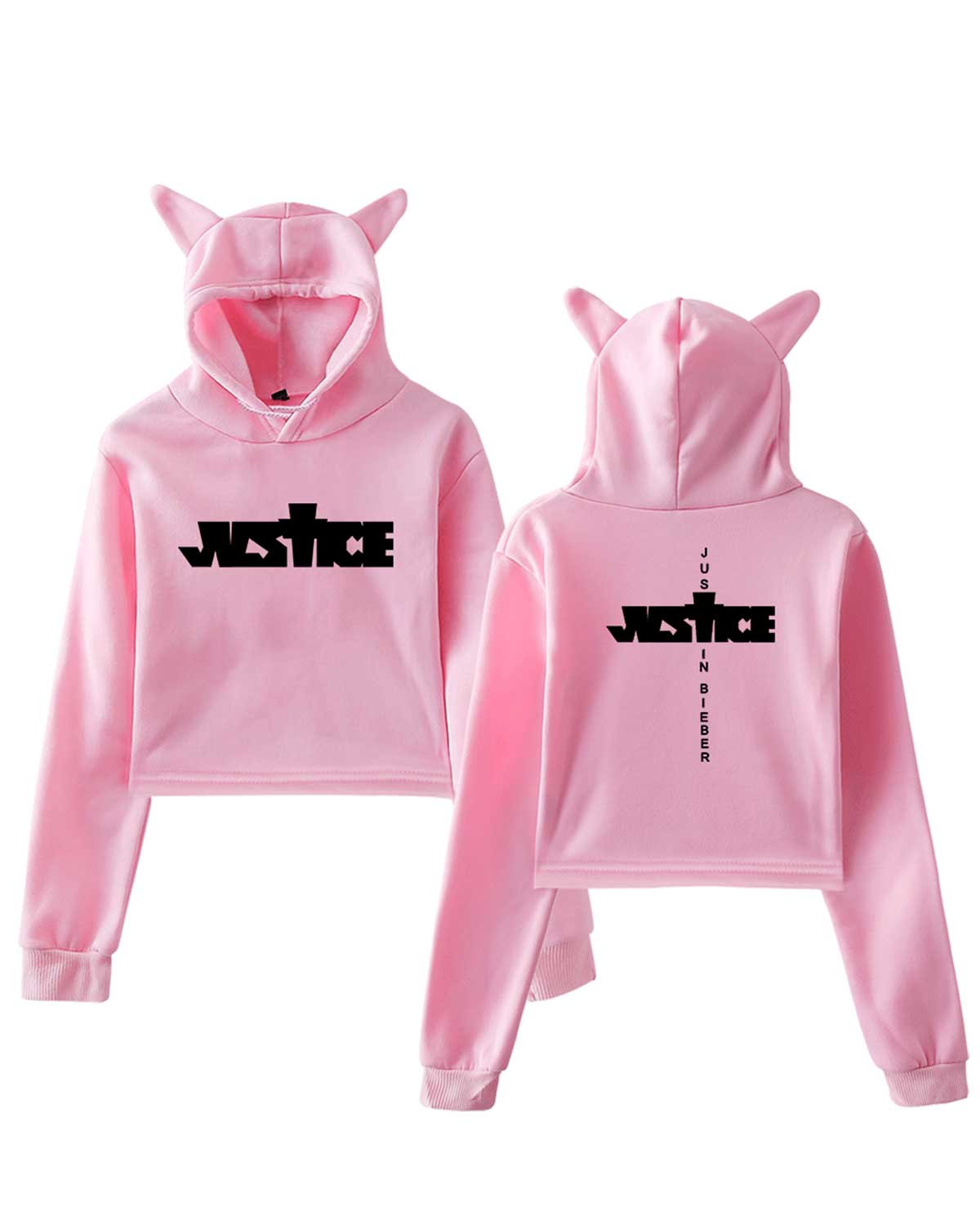 JB Cat Black Cropped Hoodie