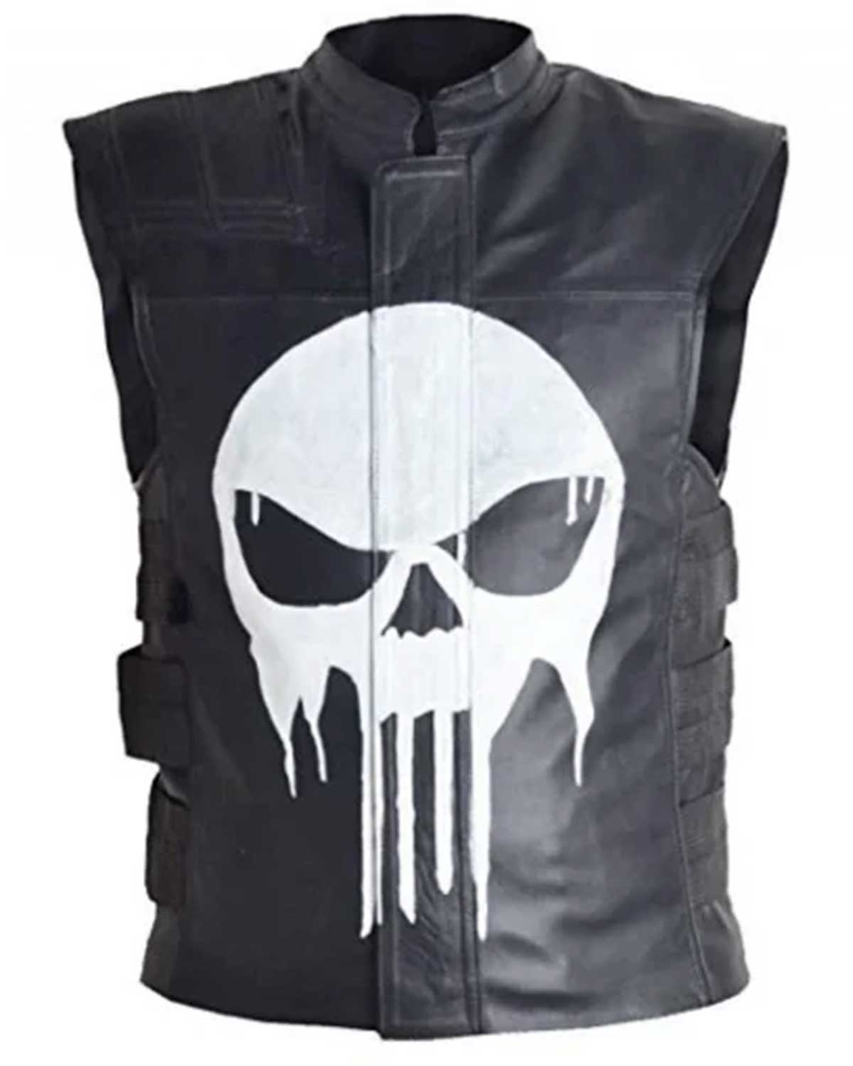 Frank Castle The Punisher Black Halloween Leather Vest