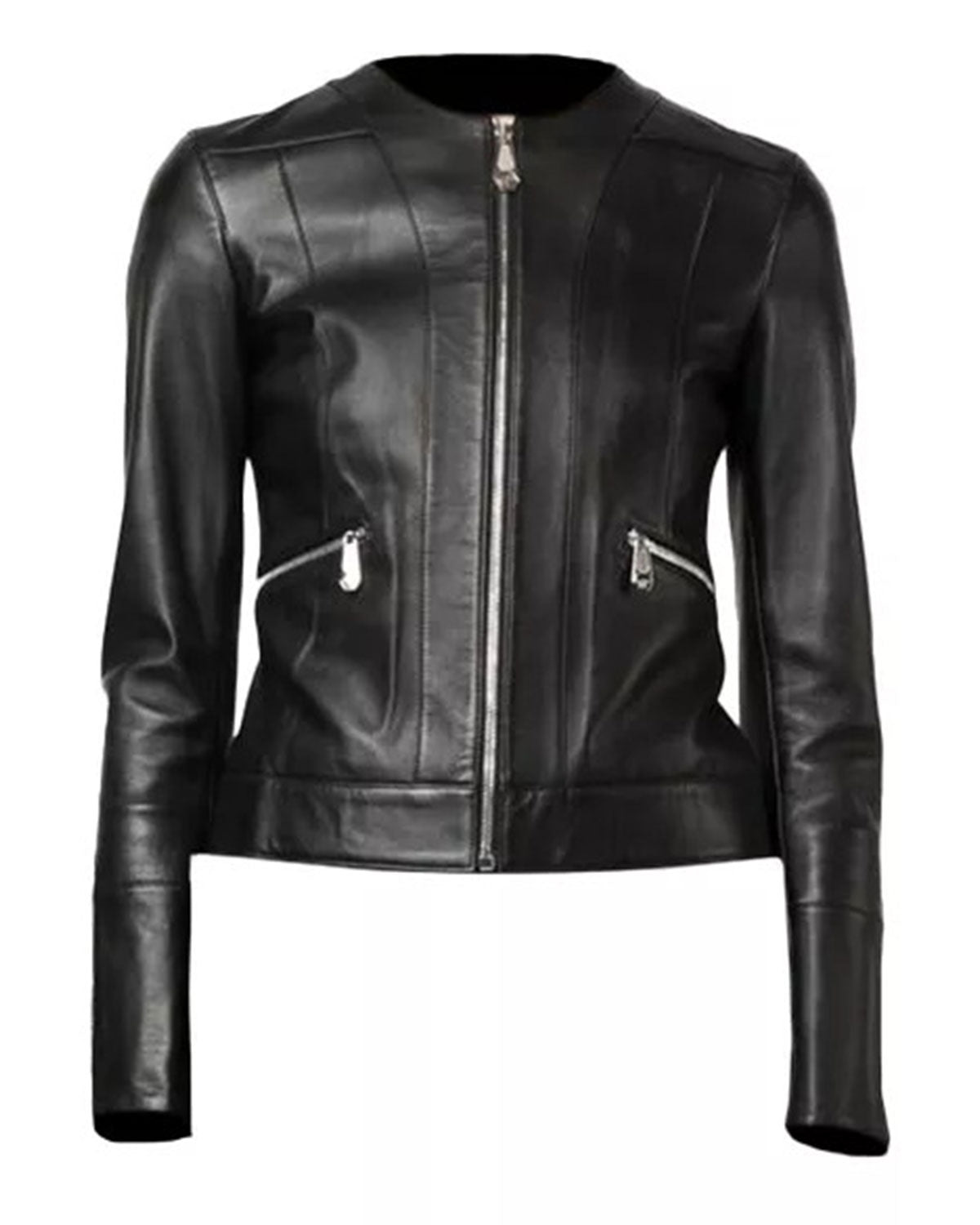 Ladies Black Leather Jacket