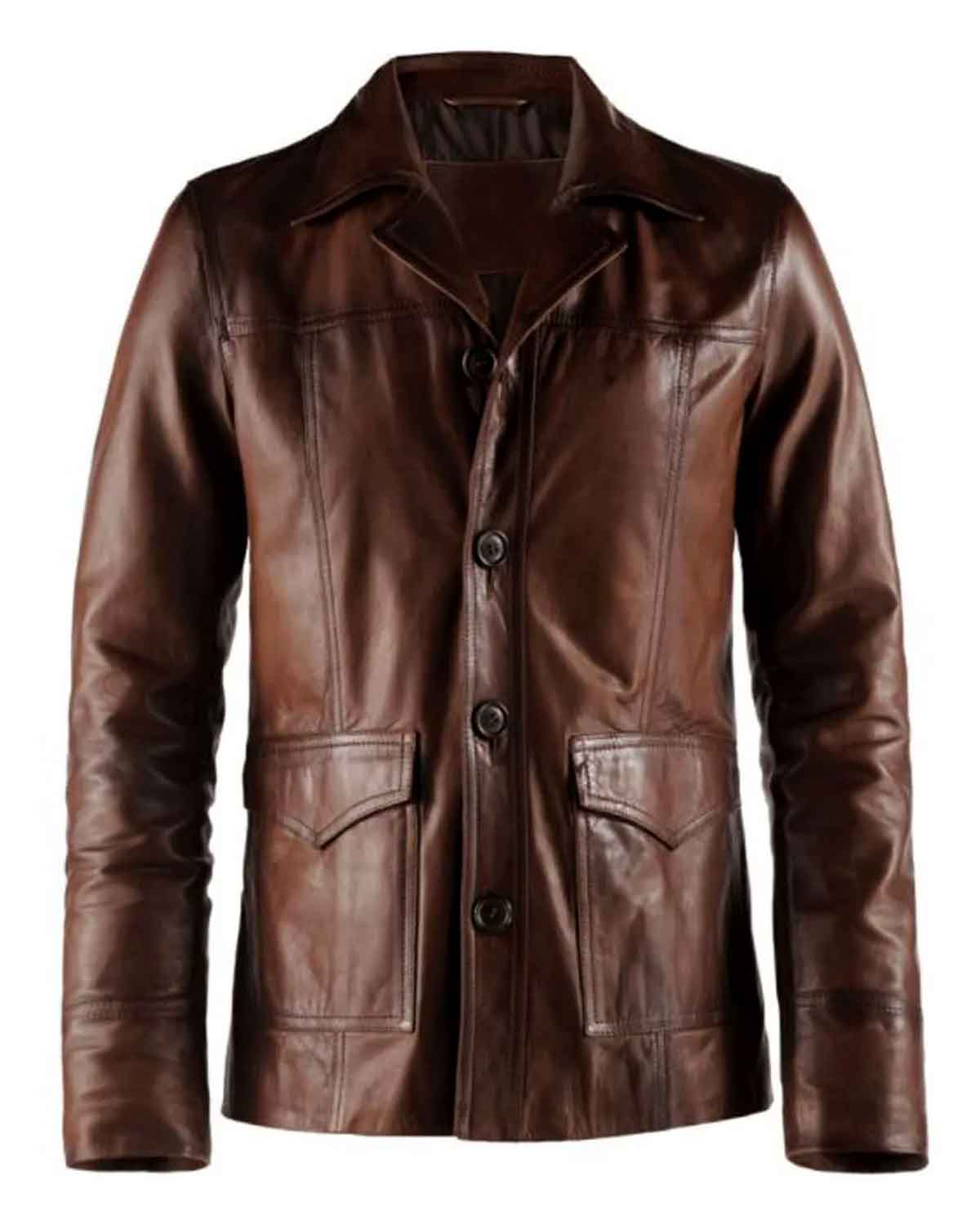 Classic 70’s Hitman Black Leather Jacket