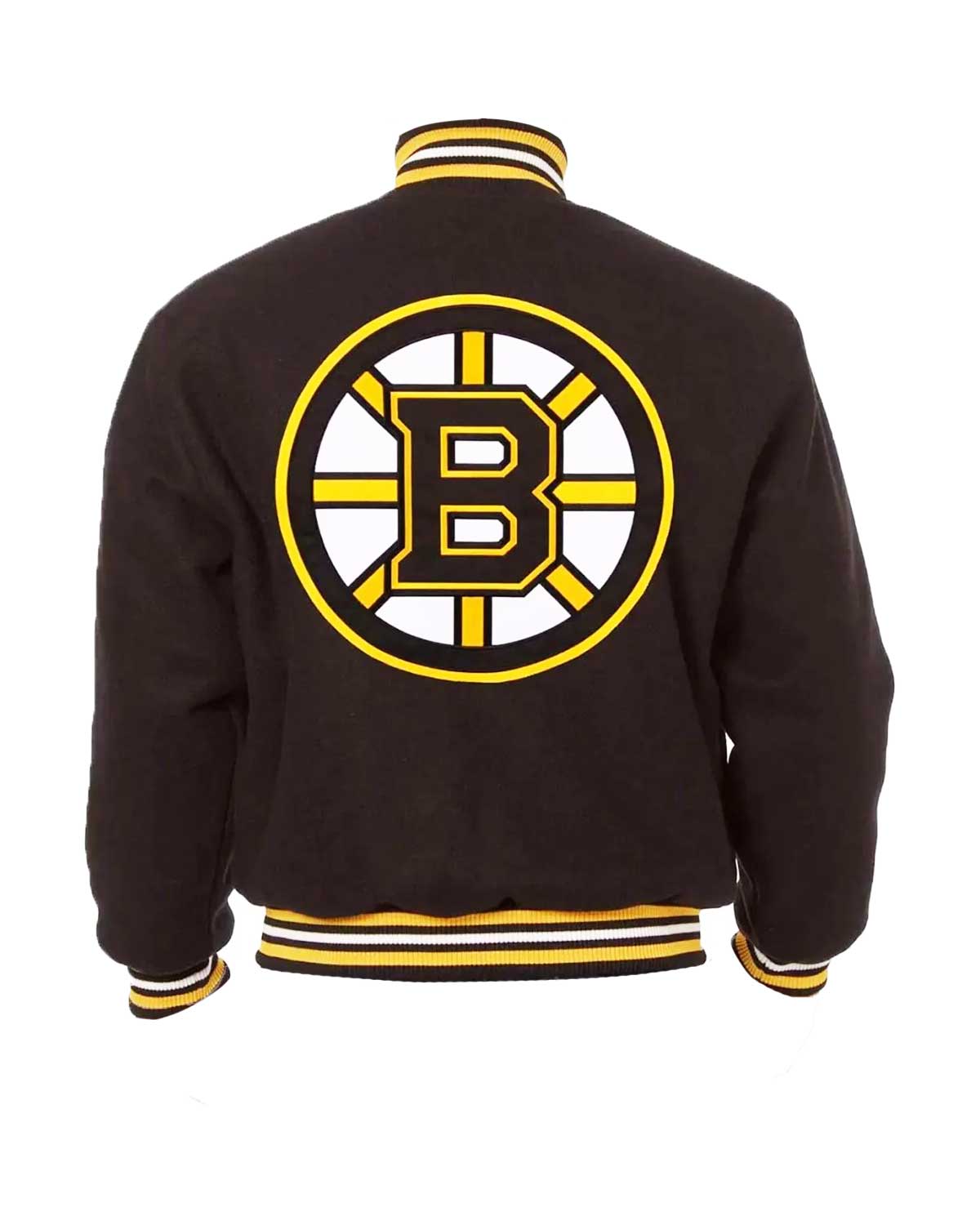 Boston Bruins Letterman Black Wool Jacket