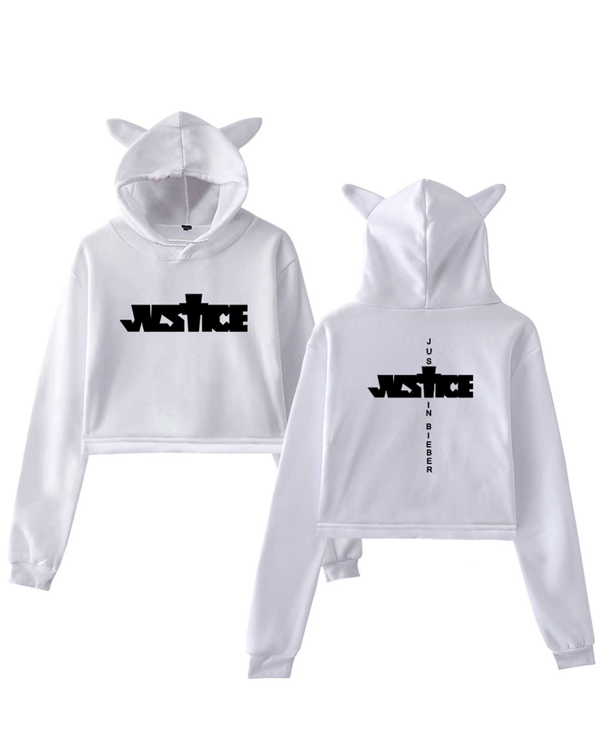 JB Cat Black Cropped Hoodie