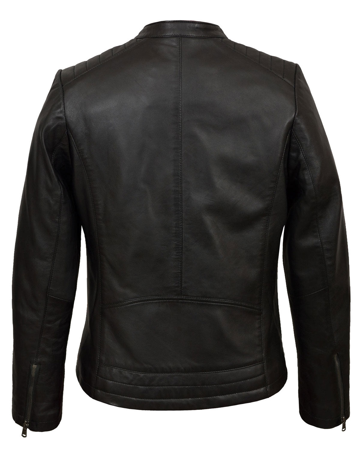 Women's Black Leather Biker Jacket