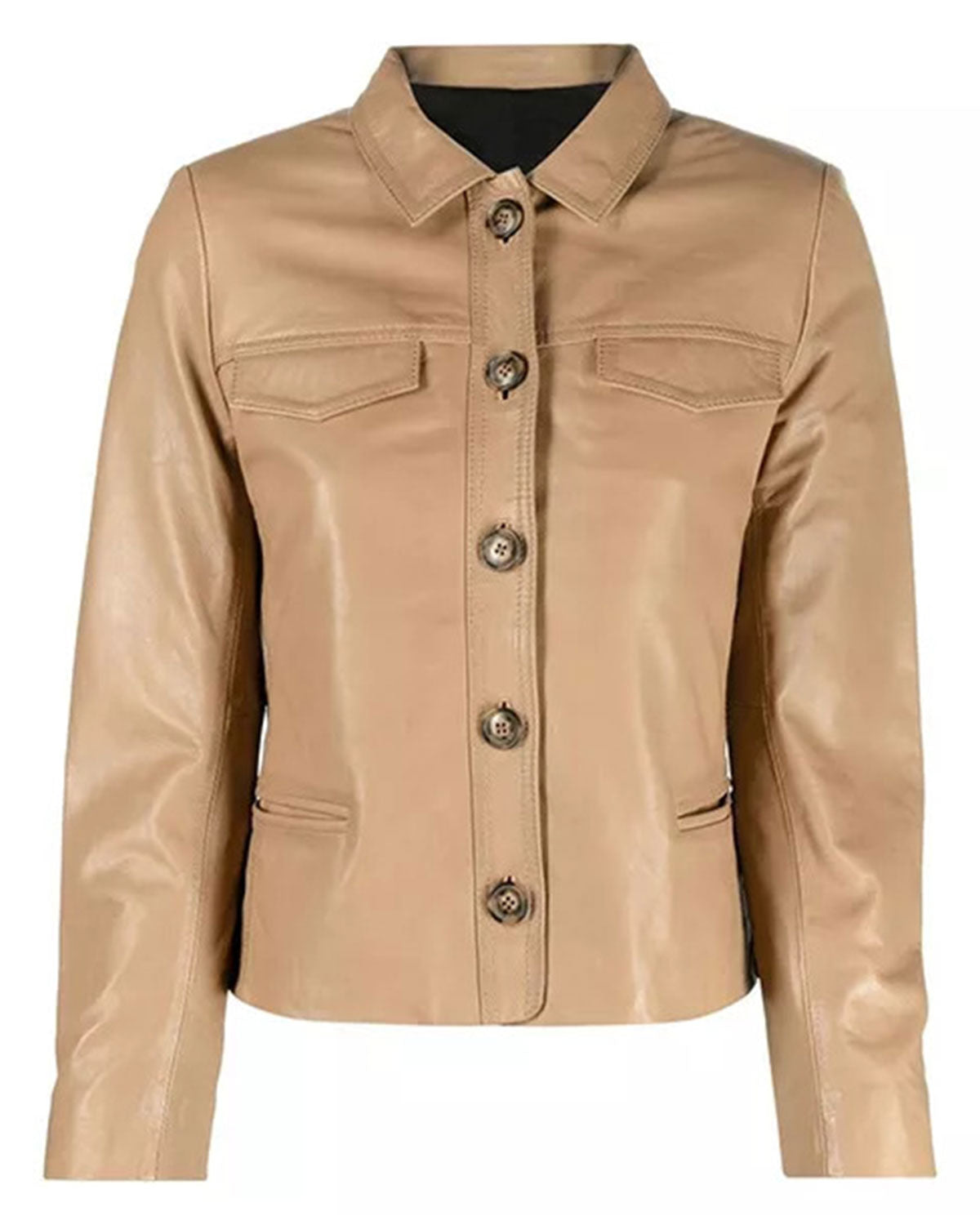Brown Leather Shirt Women's