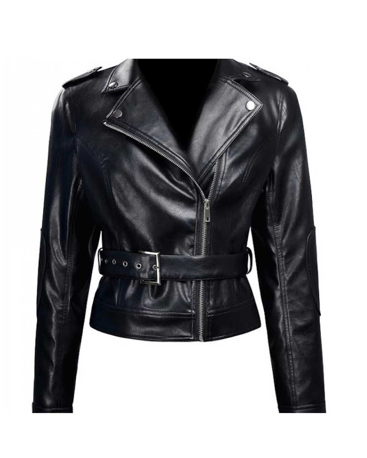 Women Black Short Gothic Leather Jacket – New Arrival in Michigan