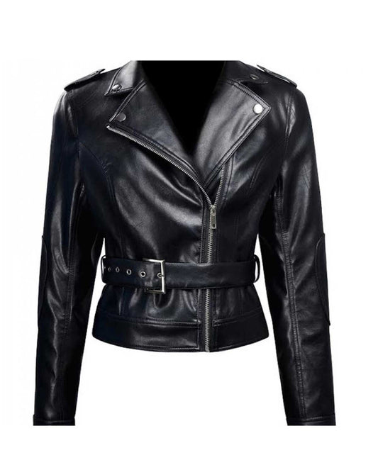 Women Black Short Gothic Leather Jacket – New Arrival in Michigan