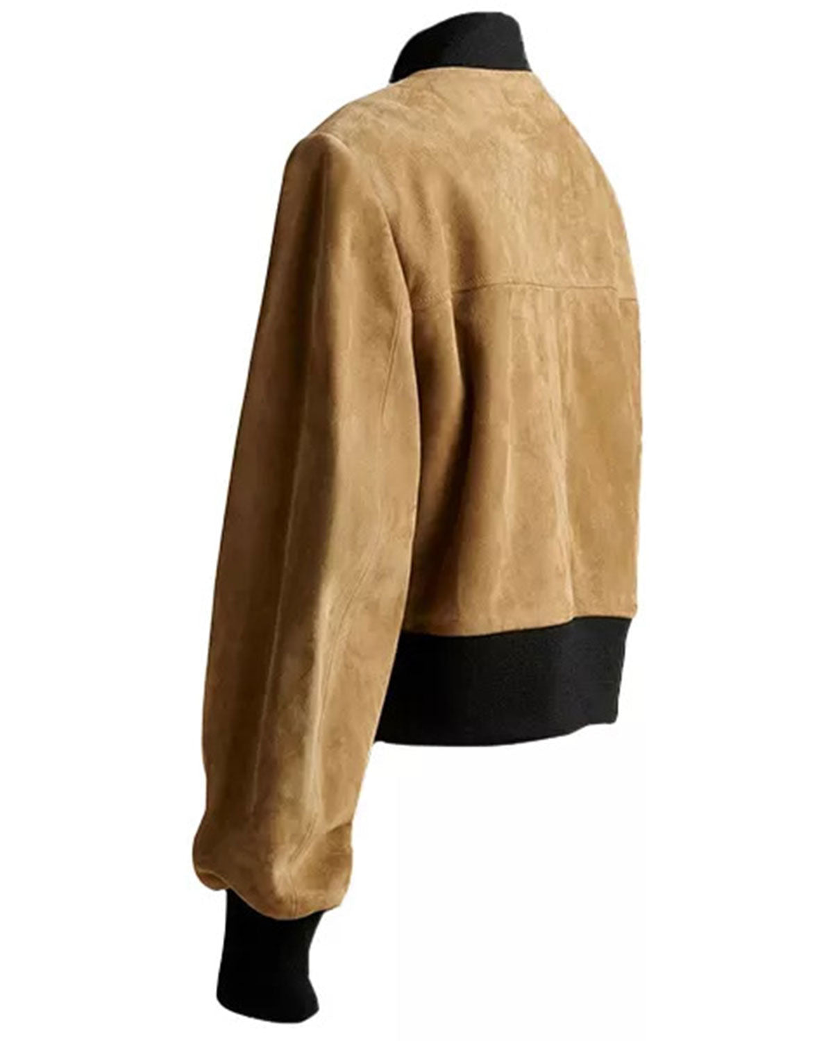 Brown Suede Bomber Jacket Women's