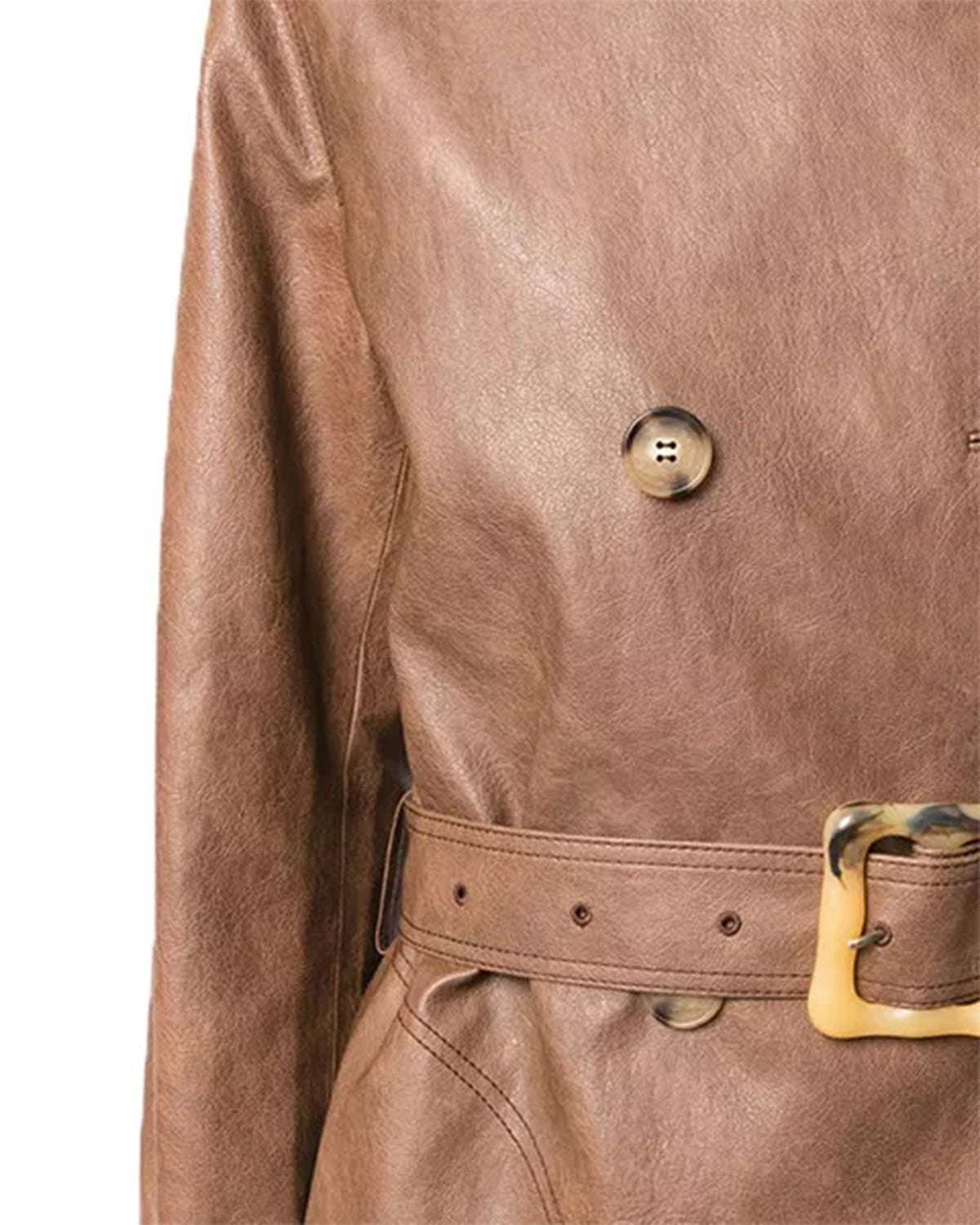 Women's Brown Double Breasted Trench Coat