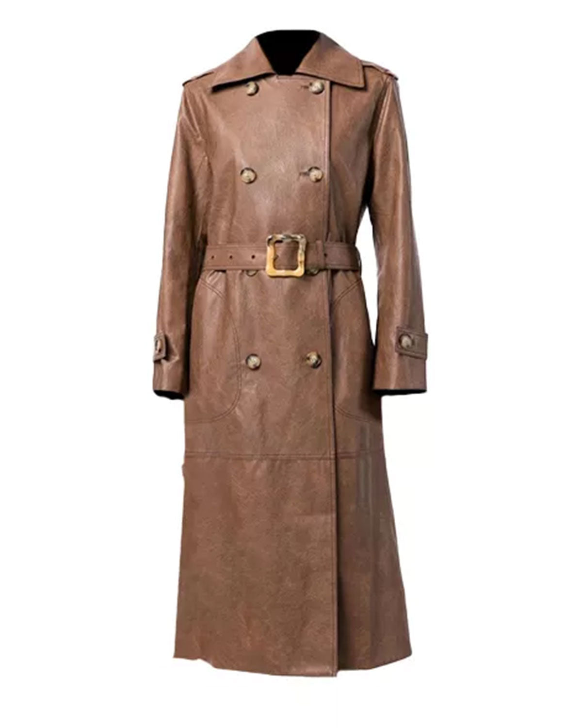 Women's Brown Double Breasted Trench Coat