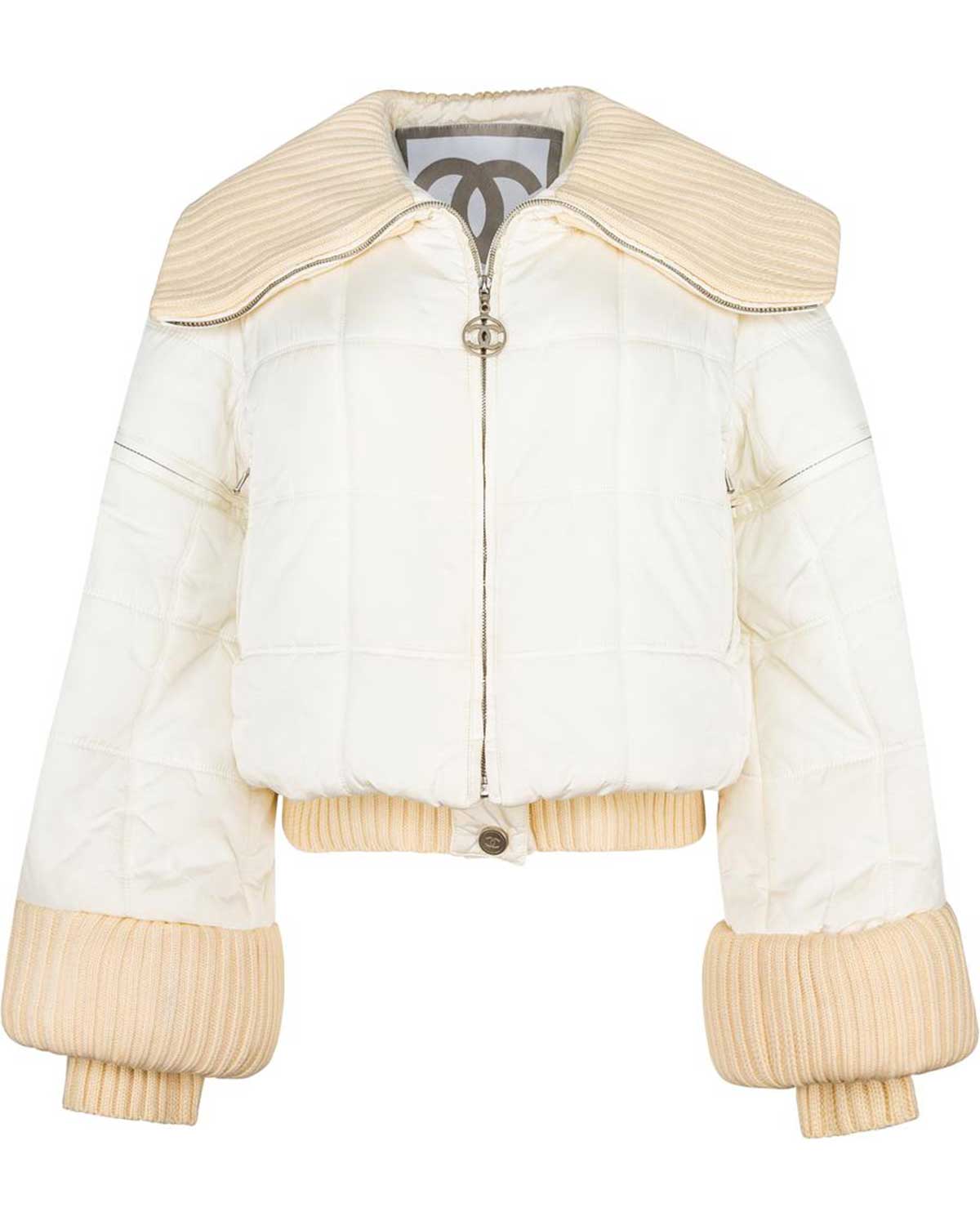 Runway Women Fall 2000 Sleeves Removable Short Body Puffer Jacket