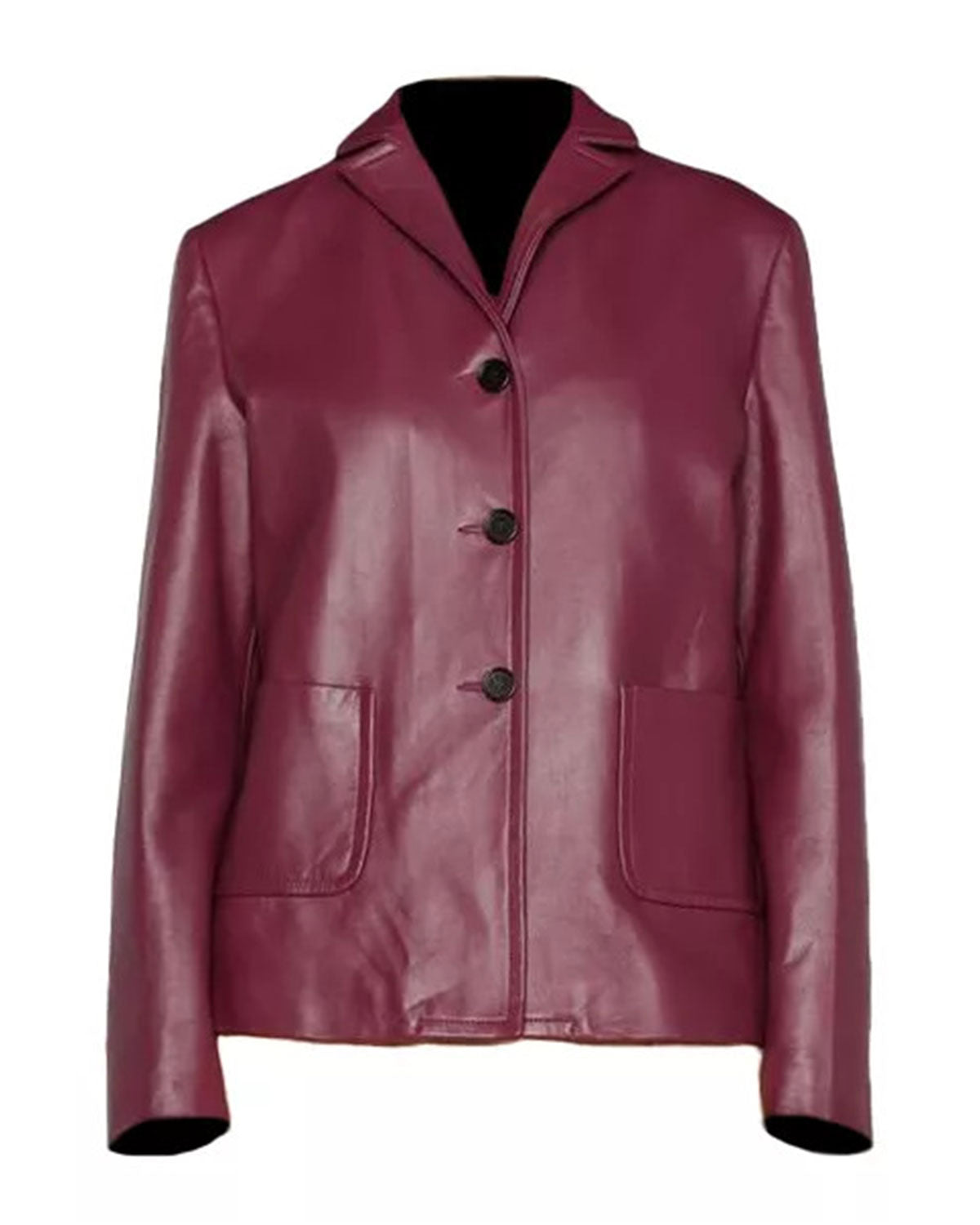 Maroon Leather Jacket Women's