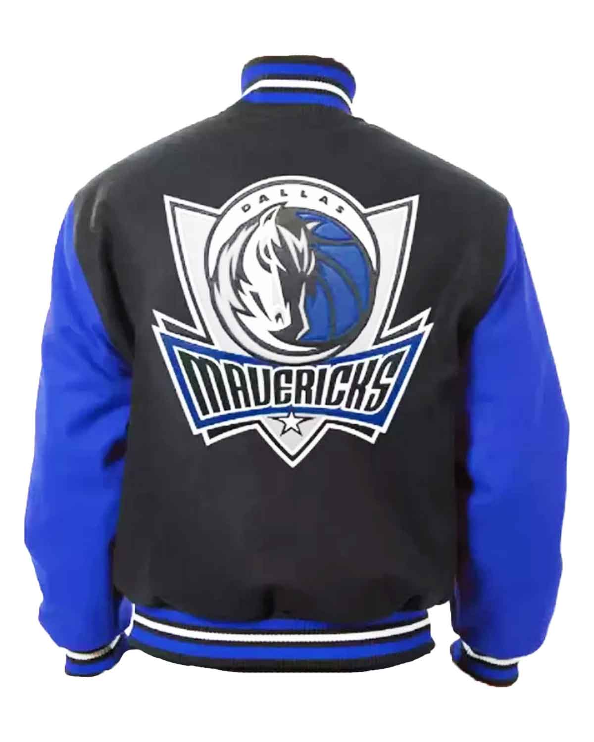 Dallas Mavericks NBA Letterman Blue and White Jacket