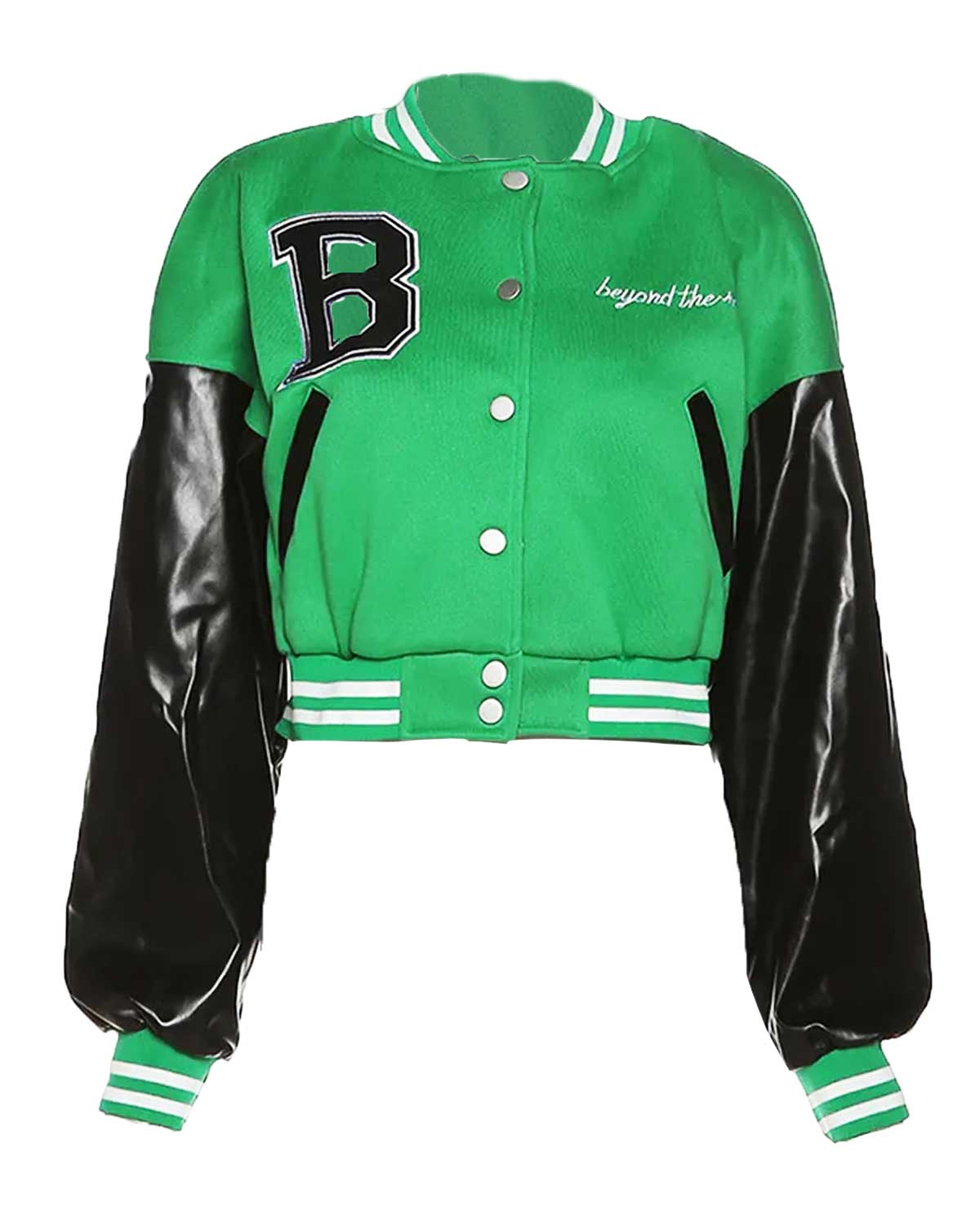 Beyond The Range Cropped Letterman Jacket