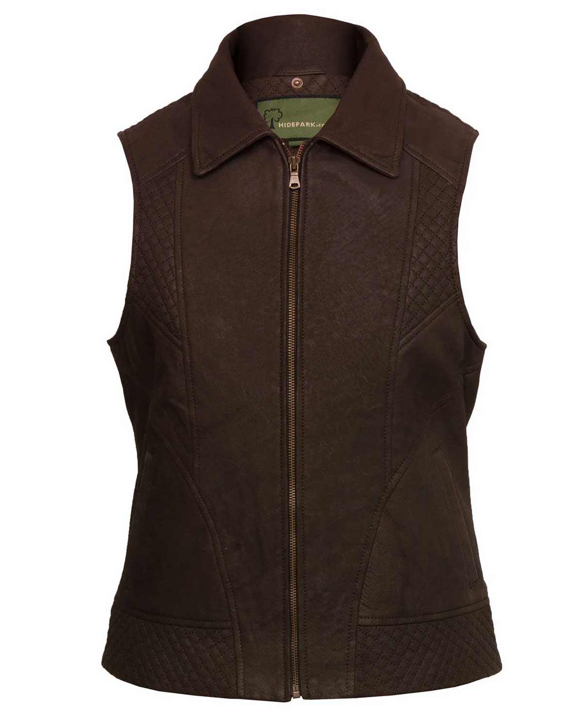 Lucy Women’s Brown Leather Gilet