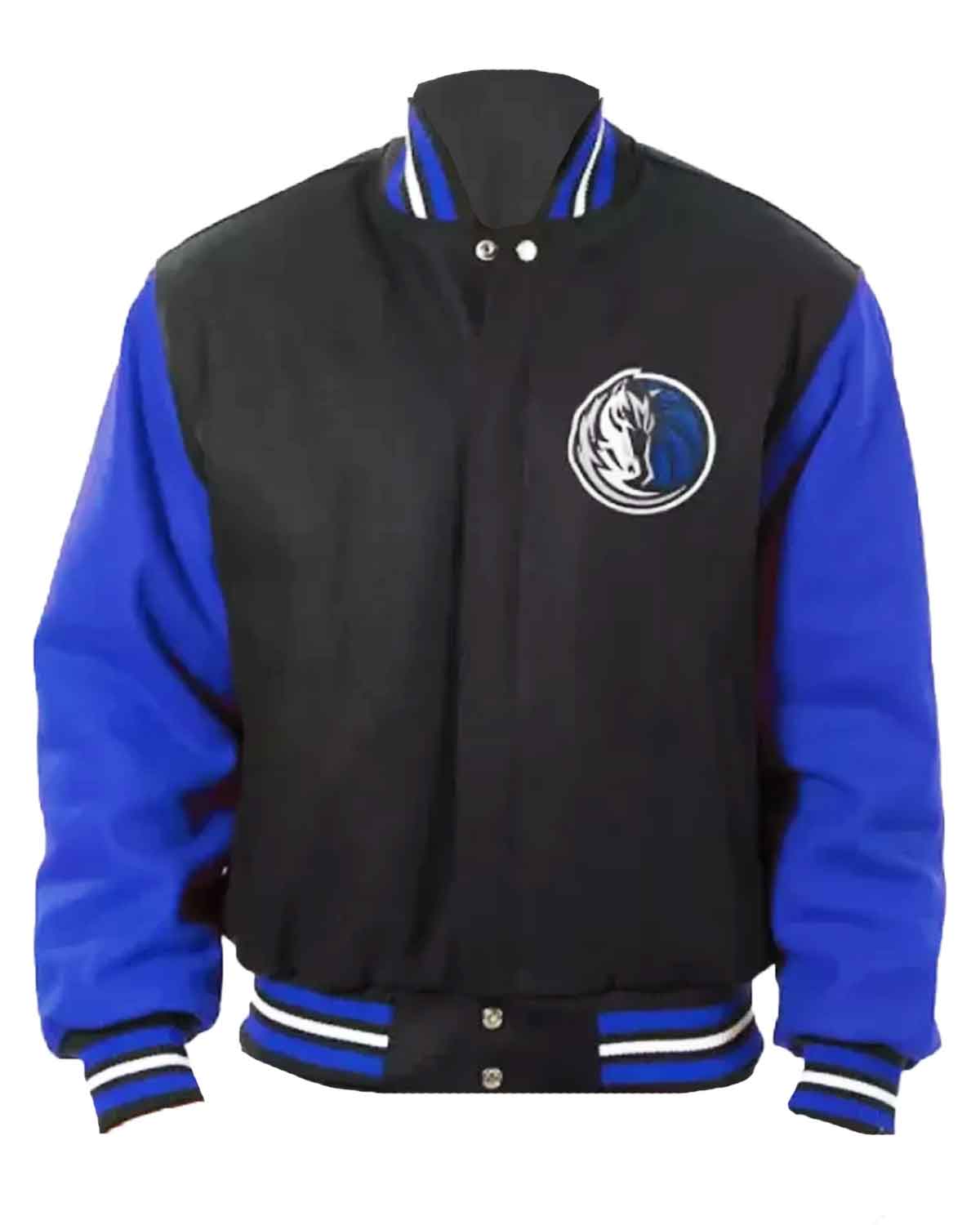 Dallas Mavericks NBA Letterman Blue and White Jacket