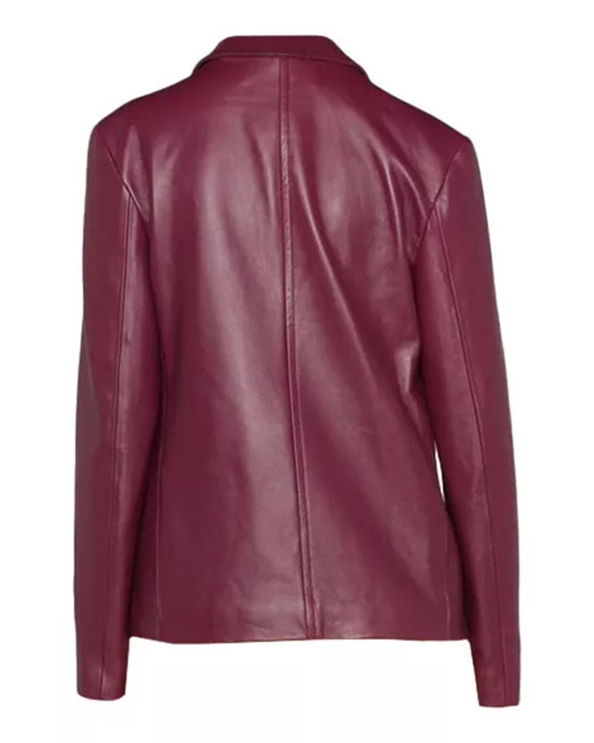 Maroon Leather Jacket Women's