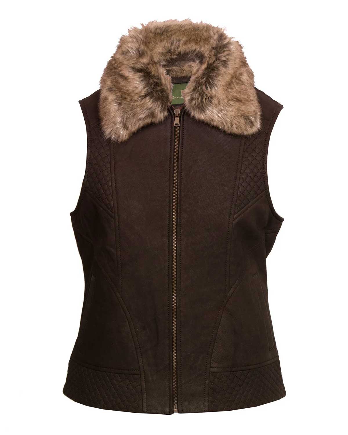 Lucy Women’s Brown Leather Gilet