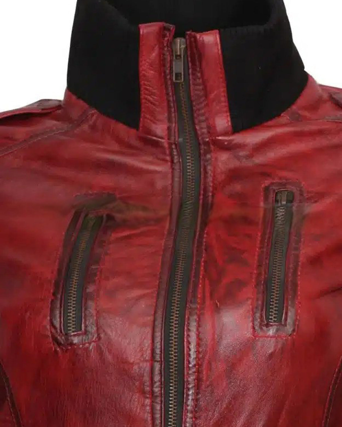 Designer Waxed Women Motorbike Leather Jacket