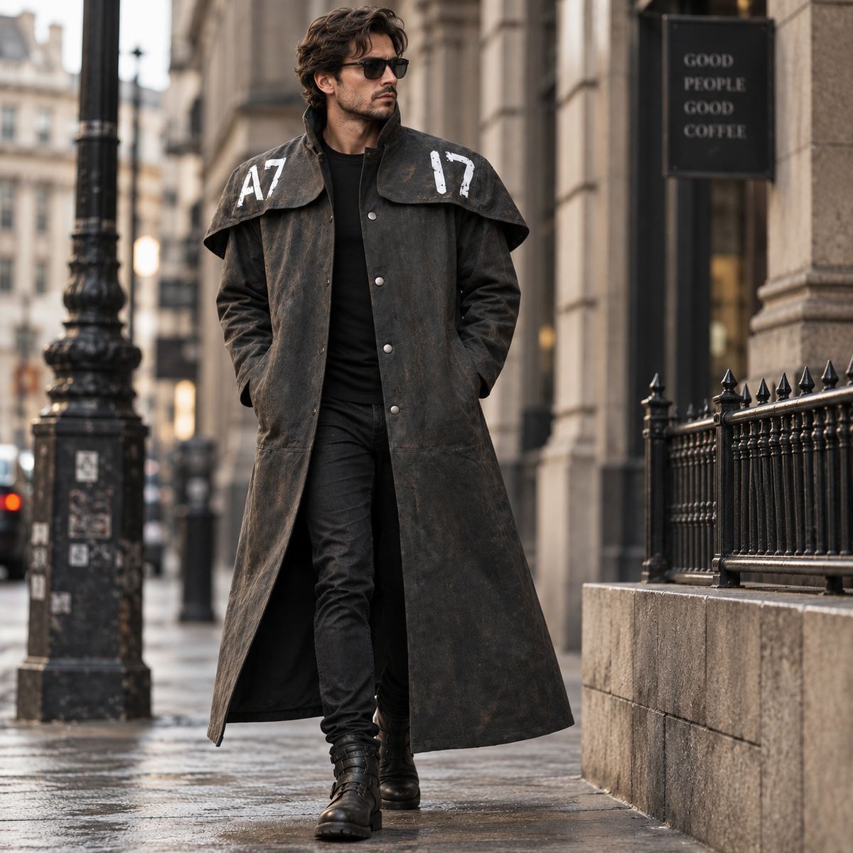 A7 Inspired Canvas Duster Coat – Black Ranger Style