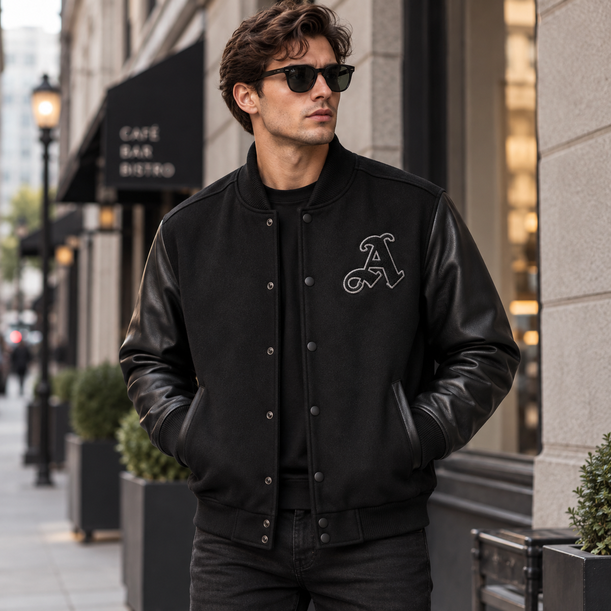 Arsenal Retro Invincibles Black Varsity Jacket