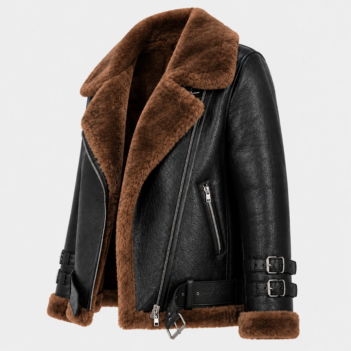 Women's Sheepskin Shearling Bomber Jacket