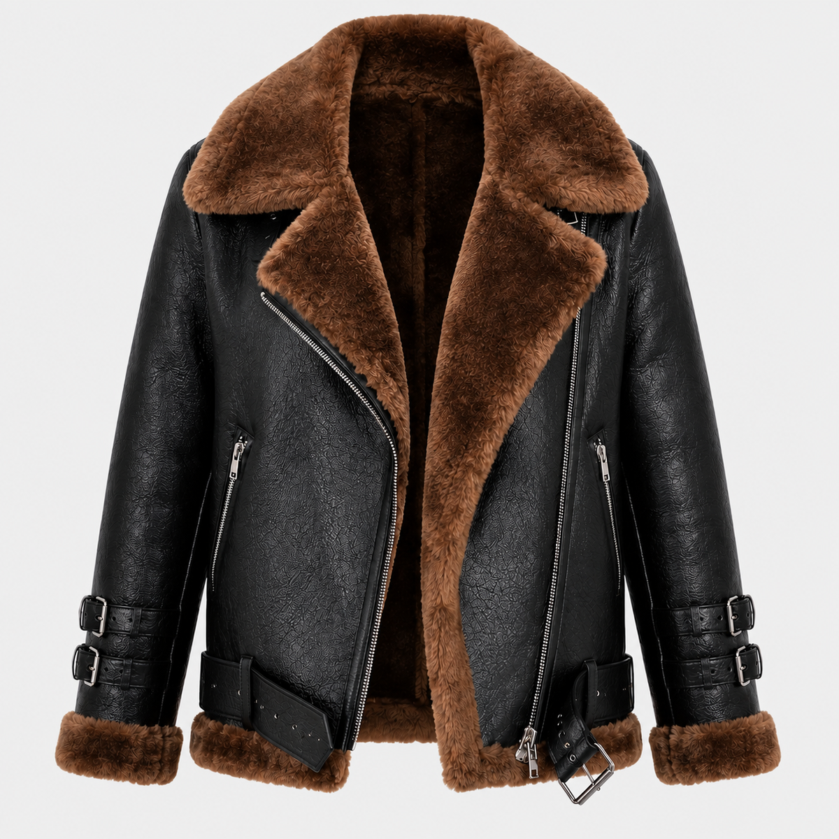 Women's Sheepskin Shearling Bomber Jacket