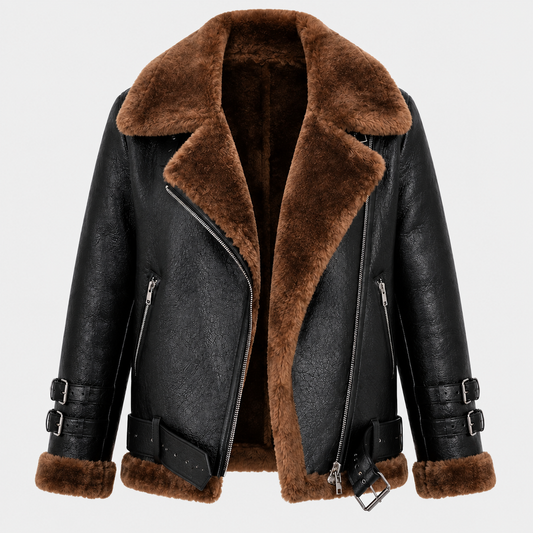 Women's Sheepskin Shearling Bomber Jacket