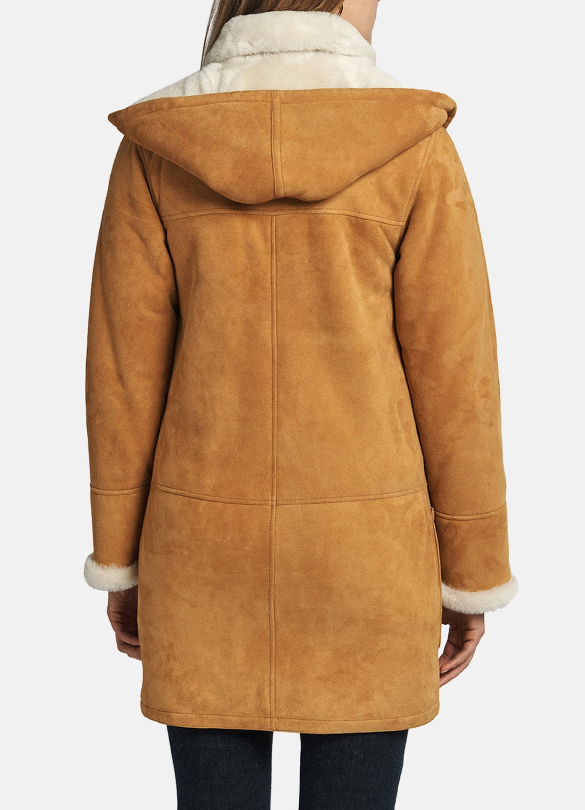 Women's Tan Shearling Leather Coat